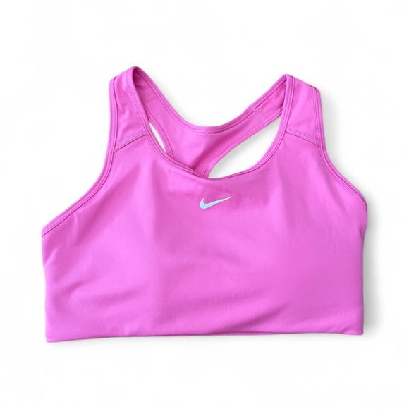 NWT Nike Pink Support Sports Bra Moisture-Wicking Racerback Sz L - Picture 1 of 5